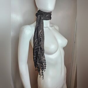 Bohemian Lace Trim Scarf